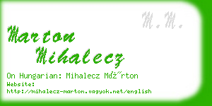 marton mihalecz business card